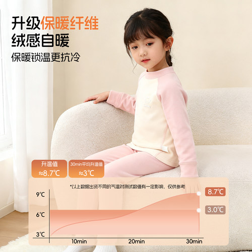 2025新款儿童保暖内衣套装秋冬加厚宝宝打底衫男女童德绒秋衣秋裤 - 图0