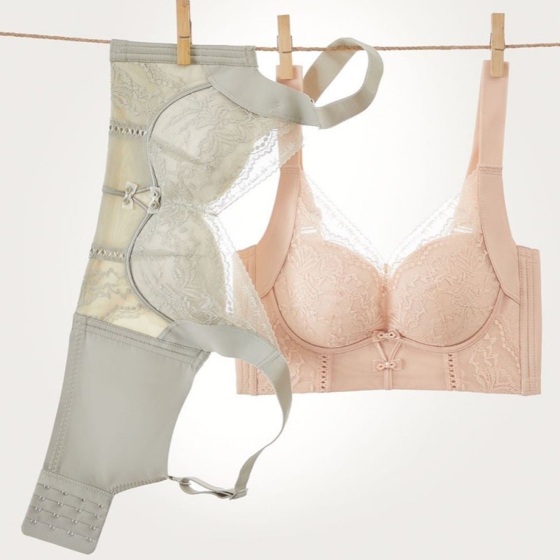 依美淇8815内衣女聚拢收副乳上托调整型宽肩带文胸罩蕾丝性感无磁