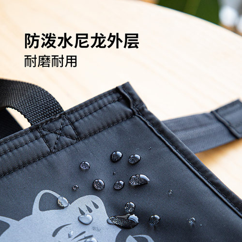 霜山保温便当袋上班族带饭大容量便当包防水便携手提包通勤野餐 - 图3