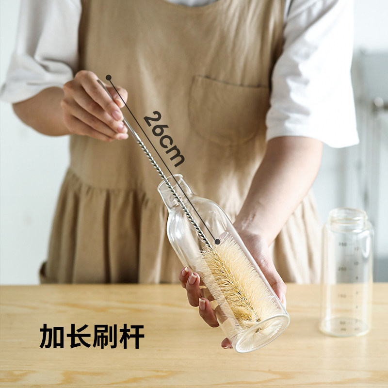 霜山304不锈钢长柄马毛杯刷家用洗杯子玻璃瓶茶壶奶瓶清洁工具刷,淘宝优惠券,粉丝福利购,淘宝优惠卷