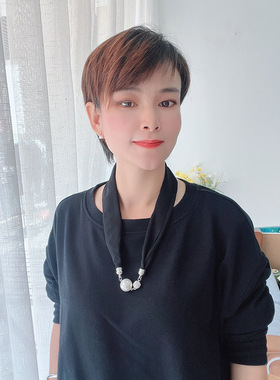 桑蚕丝磁扣项链丝巾原创设计