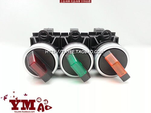 tayee上海天逸22mm两档开关带灯24v两位旋钮开关LED灯旋钮复位 - 图1