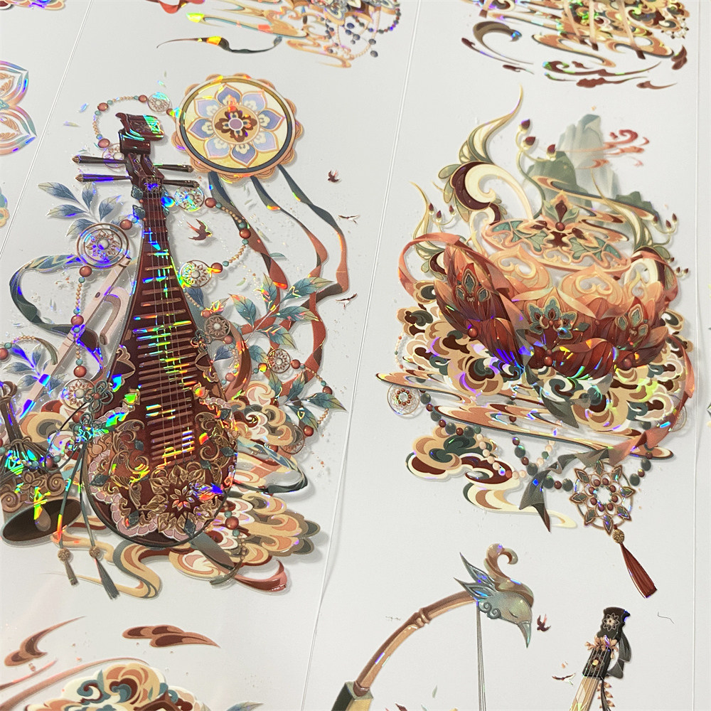 手帐分装胶带i46敦煌野香蕉贝壳光琵琶凤凰古风素材账手机壳贴纸,淘宝优惠券,粉丝福利购,淘宝优惠卷