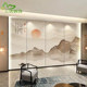 Chinese style hard bag background wall living room sofa TV bedside