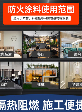 钢结构防火涂料阻燃木材防火漆剂液体透明厚型油漆室内白色耐高温