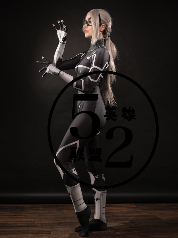 返图ps4黑猫女cosplay紧身衣 连体弹力印花女款cos服装定制包邮 - 图0