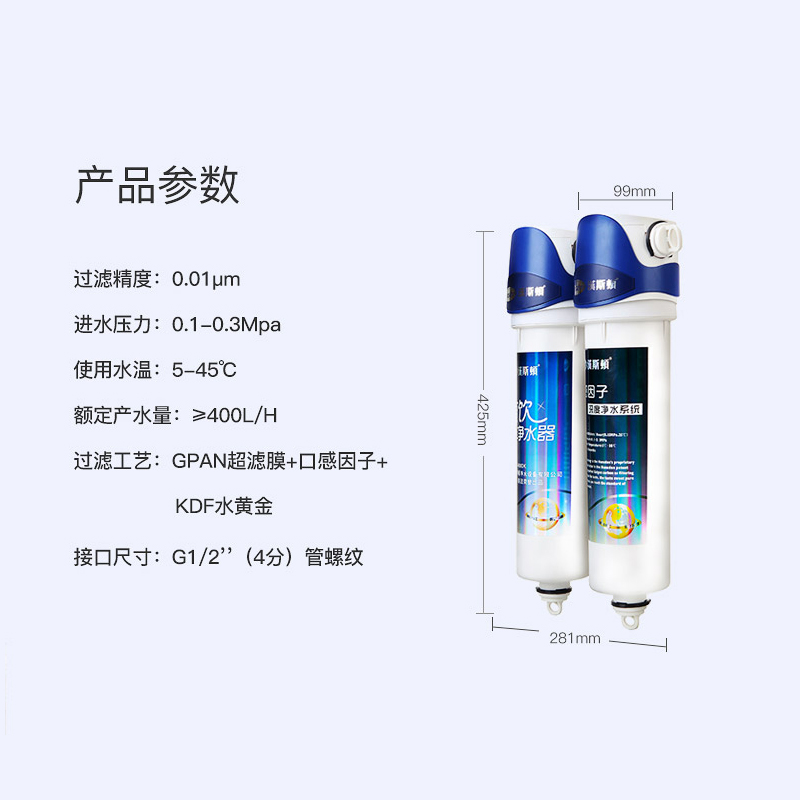 汉斯顿净水器高端家用厨房直饮正品过滤净水机HSD-400DK-A