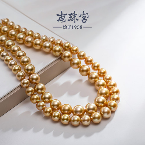 南珠宫南洋金珠海水珍珠项链强光泽浓金奢华收藏级珠宝 - 图3