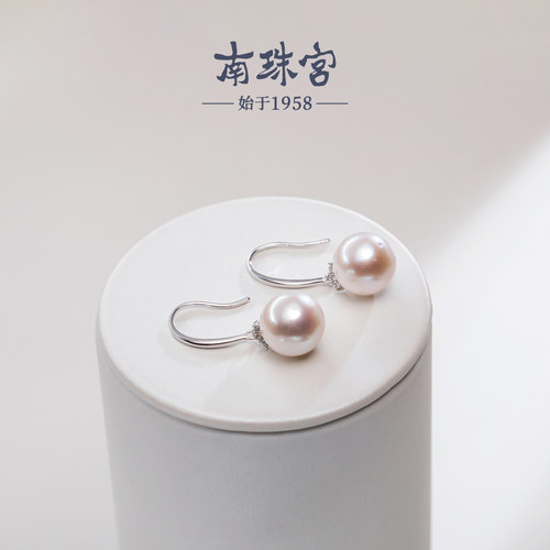 南珠宫925银淡水珍珠耳钉耳钩简约百搭通勤款C-CYE081SD母亲节 - 图3