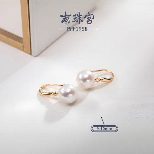 南珠宫925银淡水珍珠耳环耳钩简约通勤百搭送女友C-CYE078SD-J - 图2