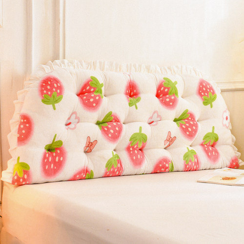 温馨床头靠背垫沙发靠枕宿舍床上靠垫看书防撞软垫绑带固定加绒 - 图0