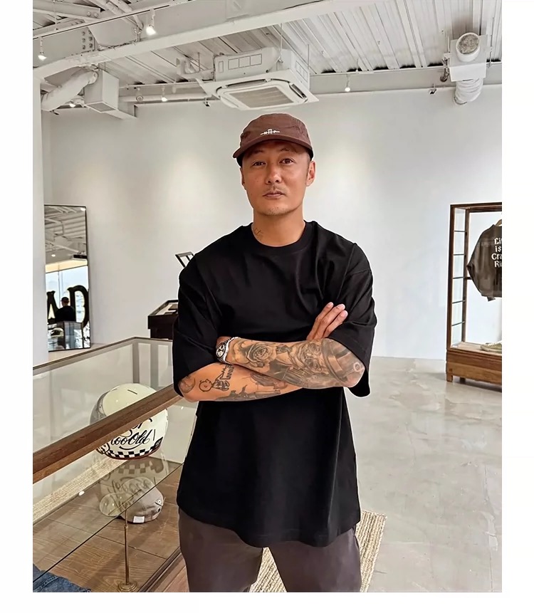 MADNESS 24mdns十周年联名 余文乐同款 短袖T恤宽松休闲棉纯色男 - 图0