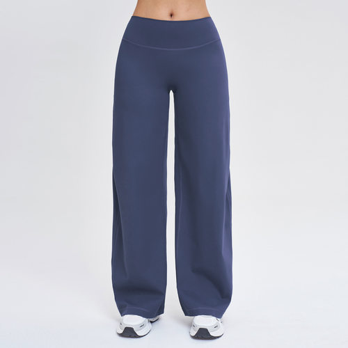 Lori磨毛瑜伽直筒裤女速干显瘦宽松健身阔脚休闲长裤运动阔腿裤 - 图3