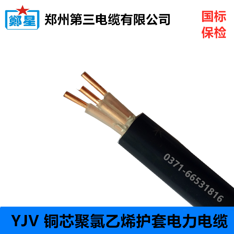 郑州三厂电线YJV3芯4/6/10四芯16平方国标三相四线铜芯充电桩电缆 - 图0