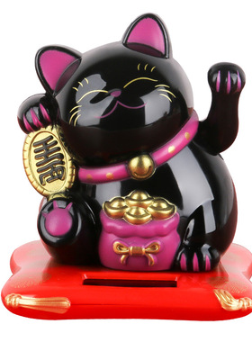网红汽车小摆件可爱摇手招手猫创意汽车装饰太阳能日式招财猫礼品