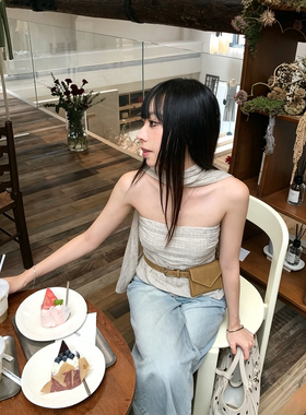 复古卡其松弛感挂腰包细腰带