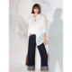 COCOBELLA Fashion Yassel Contrast Color Fold Jeans Women's Loose Casual Straight Wide Pants DN7041