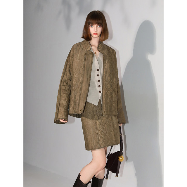 COCOBELLA Lyocell retro ຂົ້ວສີເພັດ plaid skirt ແມ່ຍິງດູໃບໄມ້ລົ່ນແລະລະດູຫນາວ A-line skirt HS0057