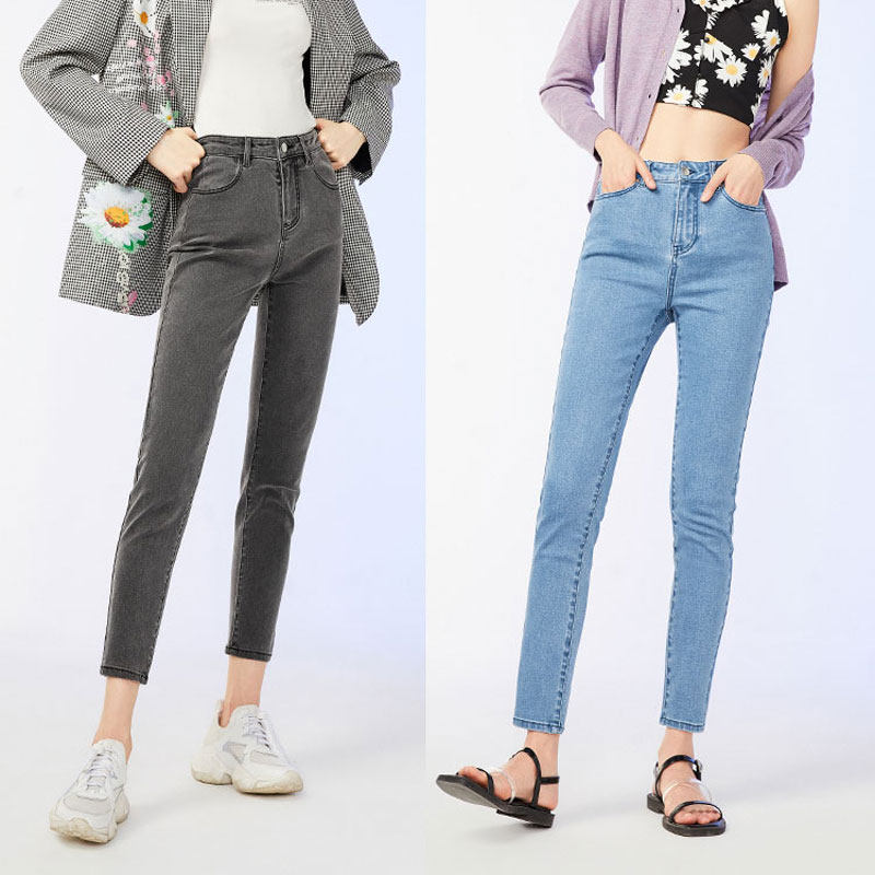 太平鸟冰氧吧高腰2020夏季牛仔裤 太平鸟喜之乐牛仔裤