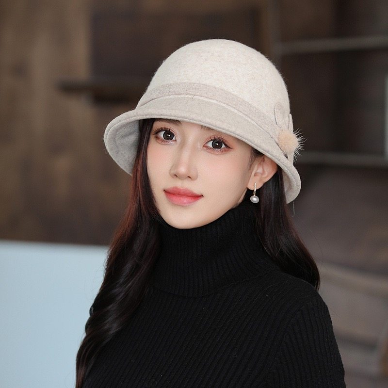 羊毛呢渔夫帽子女秋冬天保暖优雅英伦复古盆帽礼帽气质百搭韩版潮,淘宝优惠券,粉丝福利购,淘宝优惠卷