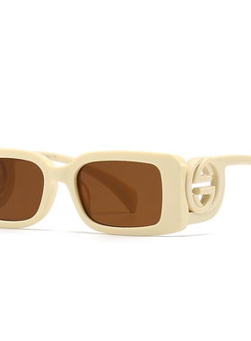 长方形框墨镜环扣双G镂空设计