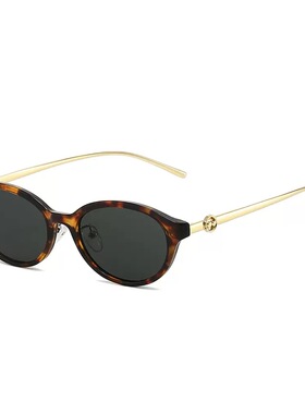 韩系椭圆形复古墨镜女方圆脸显瘦高级感网红素颜太阳眼镜2026新款