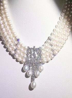 多层复古欧美年会天然淡水珍珠