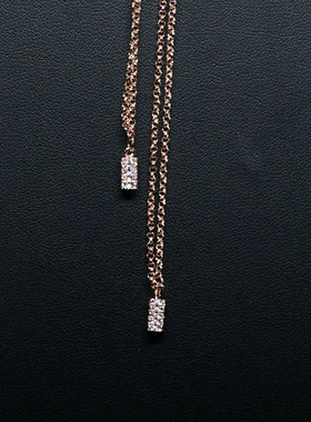 长款欧美镶钻高档可调节毛衣链