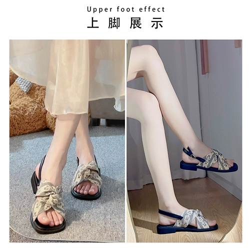 柒步森林 Универсальные сандалии, летняя обувь, французский стиль, против усталых ног, популярно в интернете, 2025 года
