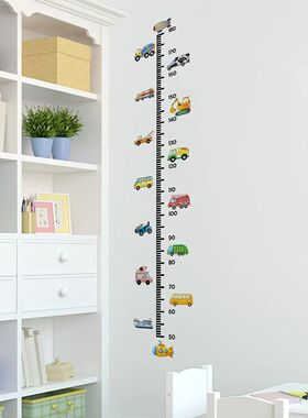Transport Truck Cars Growth Chart for Kids Wall Stickers Mea