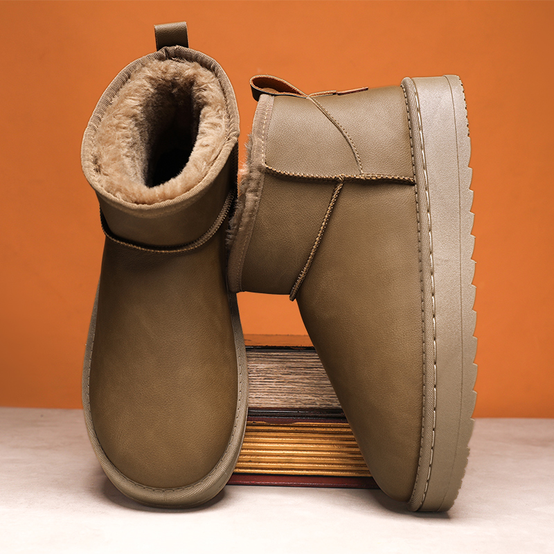 雪地靴男鞋冬季加绒加厚皮毛一体防寒靴男士保暖东北高帮棉鞋防水 - 图2