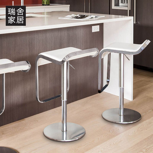 吧台椅家用椅子高脚凳简约升降凳子吧椅不锈钢轻奢极简吧台凳吧凳 - 图2