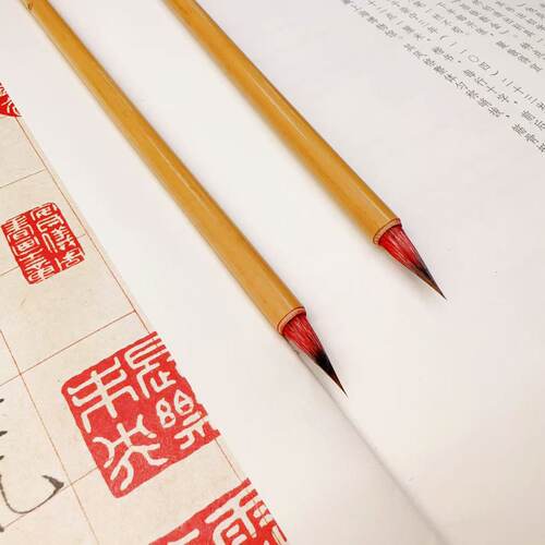 宏伟笔庄小红毛狼紫兼毫小楷抄经书人物勾线兔毫水彩国画小楷毛笔 - 图2