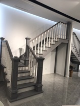 Lanting Santa Fe 3 red oak solid wood integral stairs