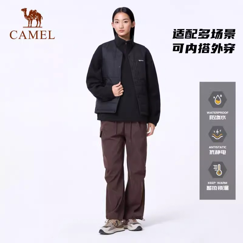 【石墨烯】骆驼户外夹棉马甲外套秋冬季新款防泼水保暖抗静电男女,淘宝优惠券,粉丝福利购,淘宝优惠卷