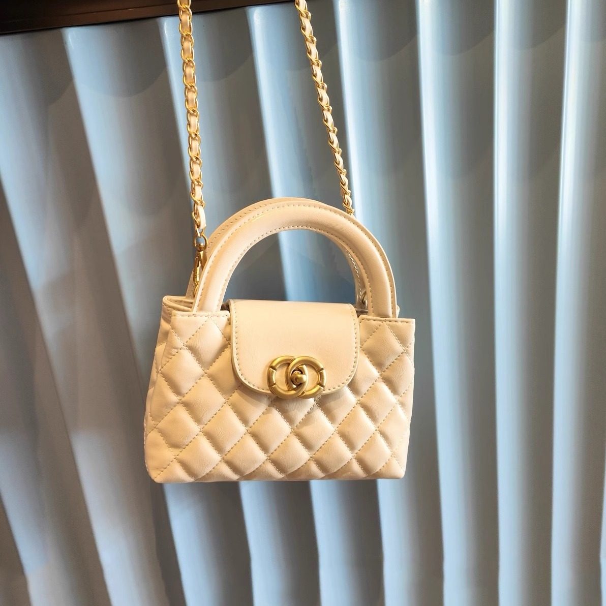 vintage中古小香风包包女高级感时尚真皮手提包菱格链条包斜挎包,淘宝优惠券,粉丝福利购,淘宝优惠卷