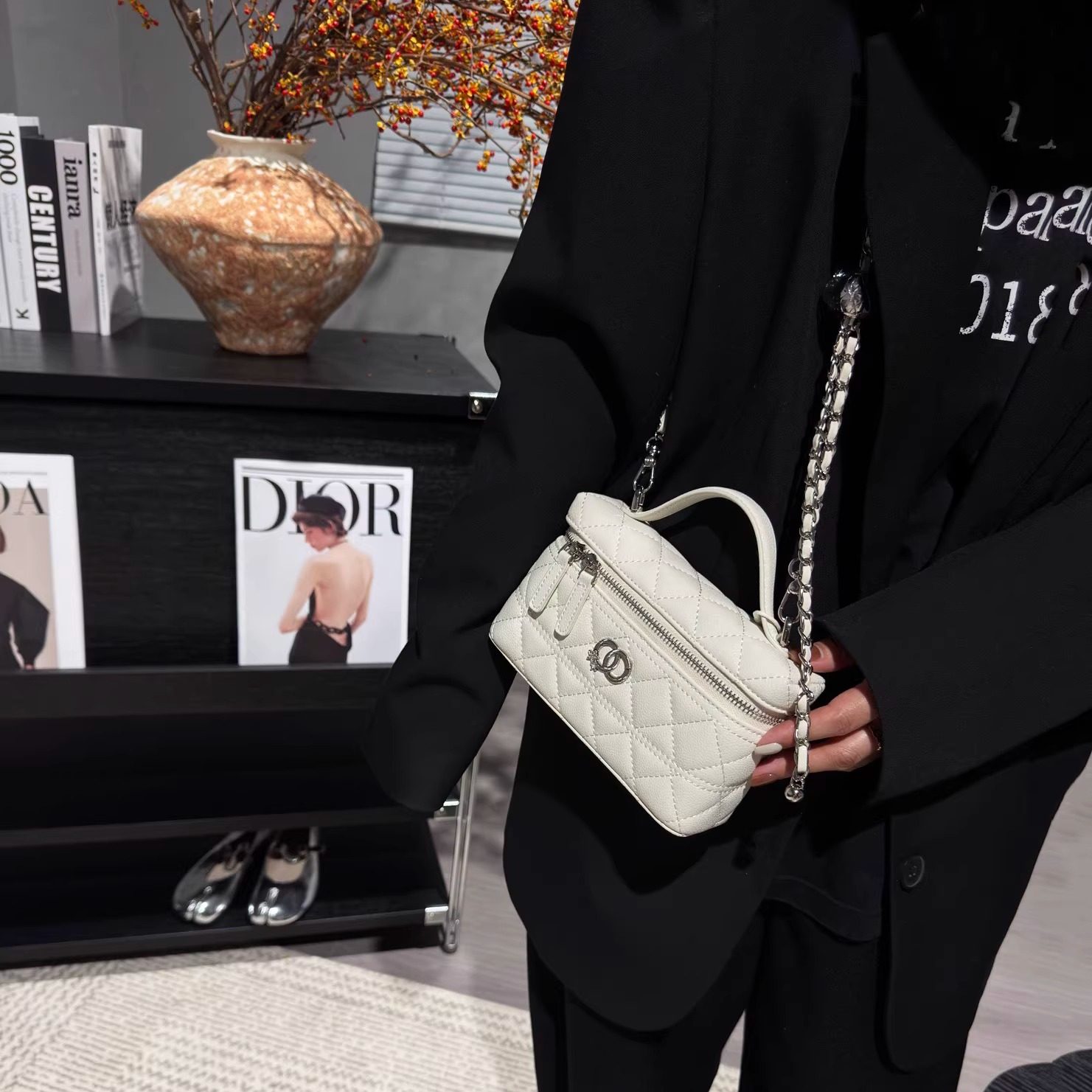 小香风鱼子酱链条包女2026新款真皮手提饭盒包超火精致斜挎小方包,淘宝优惠券,粉丝福利购,淘宝优惠卷