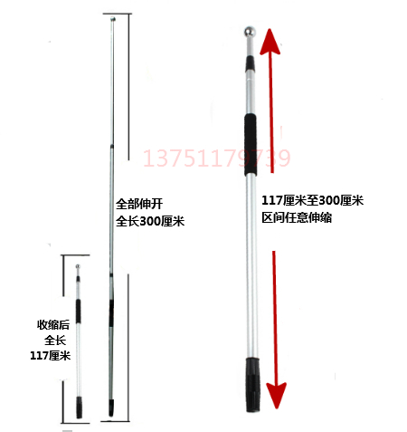 豪华型伸缩旗杆2米3米4手持手摇不锈钢可国加粗幼儿园户外5米银色 - 图0