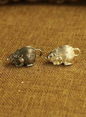 纯银本命年黄财神吊坠密宗法器