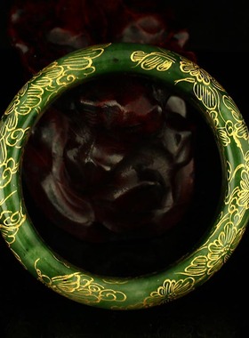 天然精雕手镯新疆和田玉送证书