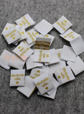 金色handmade双锦织标对折