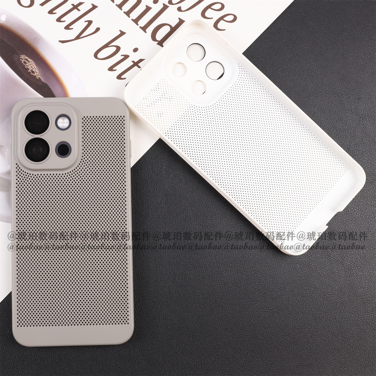 适用一加13T手机壳钛灰色onePlus 13蜂窝透气散热网格镂空硬壳Ace5Pro自带镜头膜全包圆弧板防摔磨砂防指纹 - 图2