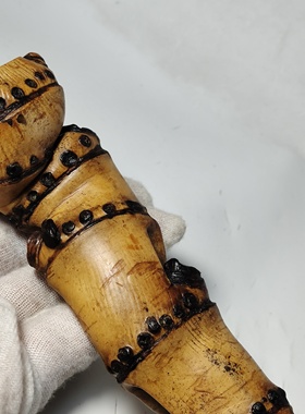 天然楠竹竹根异形弯曲实心竹鞭手把件把玩雕刻印章盖置原料竹鞭