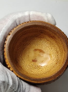 精品一物一拍竹根满钉把玩件碗杯子公道杯茶道摆件纯手工