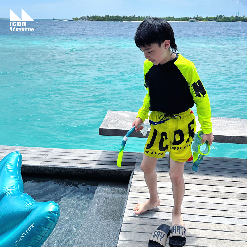 JAC梦想家童装◆秋季新款日系长袖男童速干防晒泳衣+泳裤沙滩短裤,淘宝优惠券,粉丝福利购,淘宝优惠卷