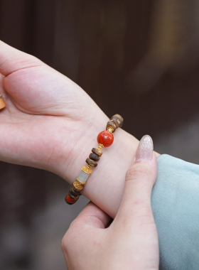 山川心语沉水级沉香南红手串