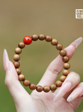 高端天然老山檀南红转运本命年手串单圈文玩手串串珠高级稀缺老料