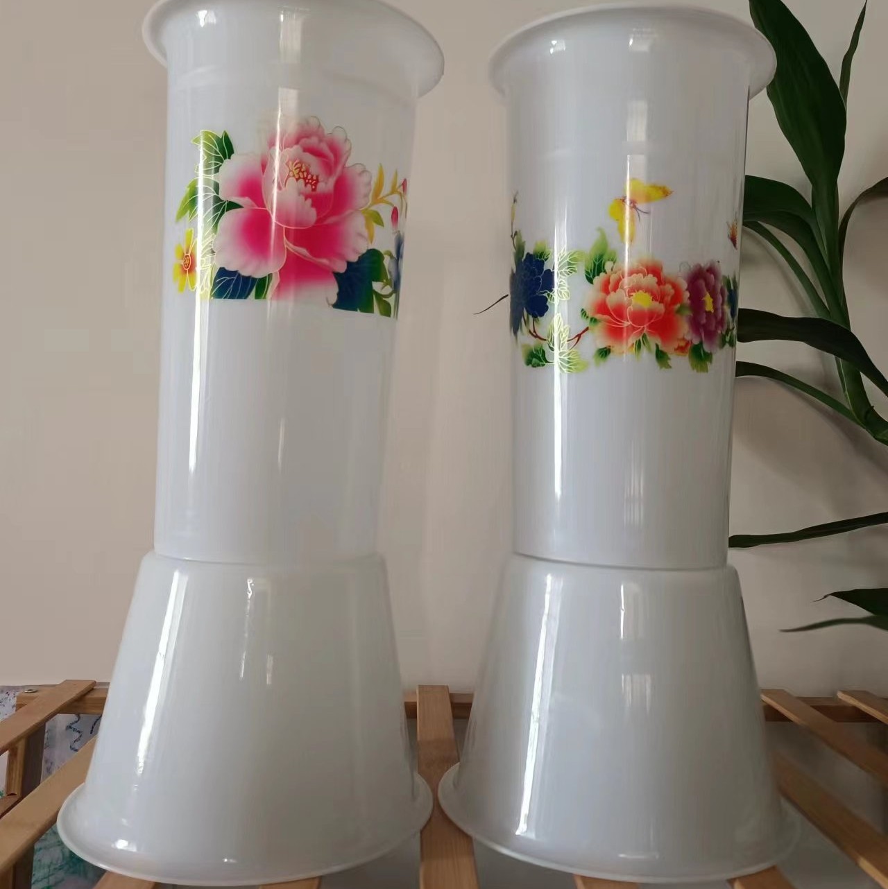 水养塑料花瓶透明富贵竹百合玫瑰客厅插花简约北欧式家用大号花桶 - 图0