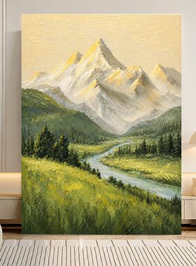 奢遇纯手绘油画海浪花卉客厅装饰画简约现代度假风挂画