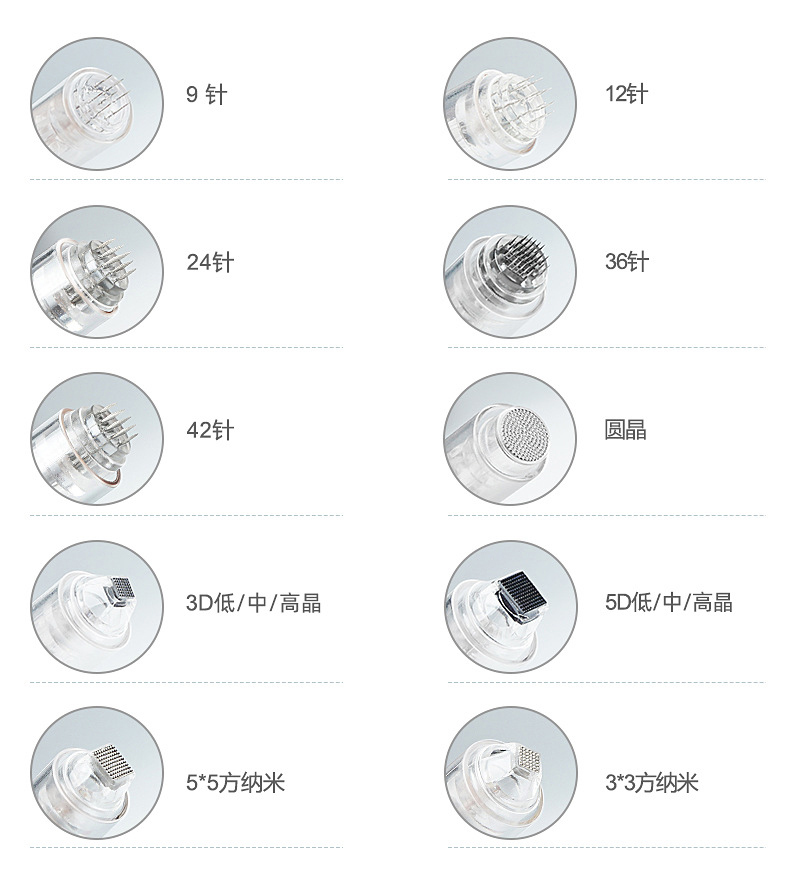 美容院家用电动微针针头螺口纳米微晶片面部中胚浅导补水收缩毛孔-图0